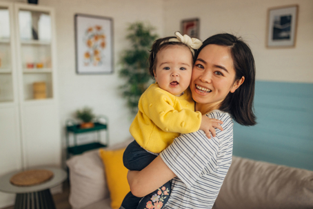 mother and daughter embracing